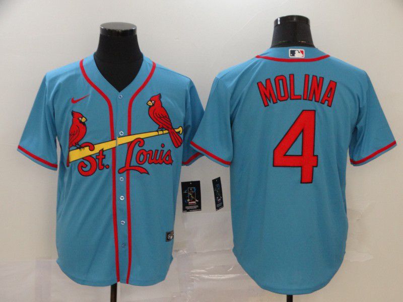 Men St.Louis Cardinals #4 Molina Blue Nike Game MLB Jerseys